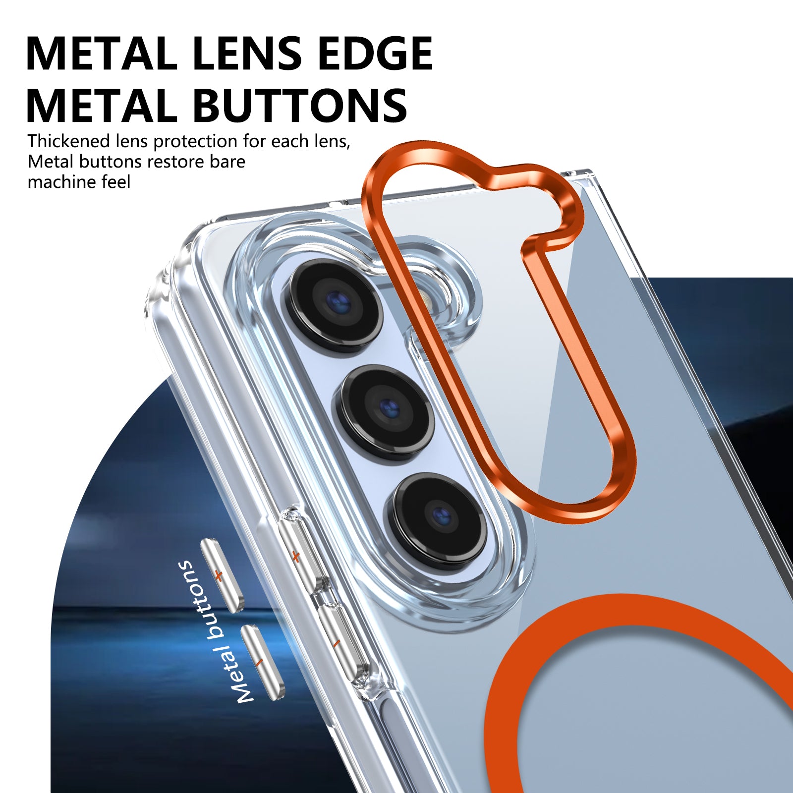Ultramarinelife Ice Sense Magsafe Galaxy Z Fold5 Case Transparent Metal Lens and Buttons