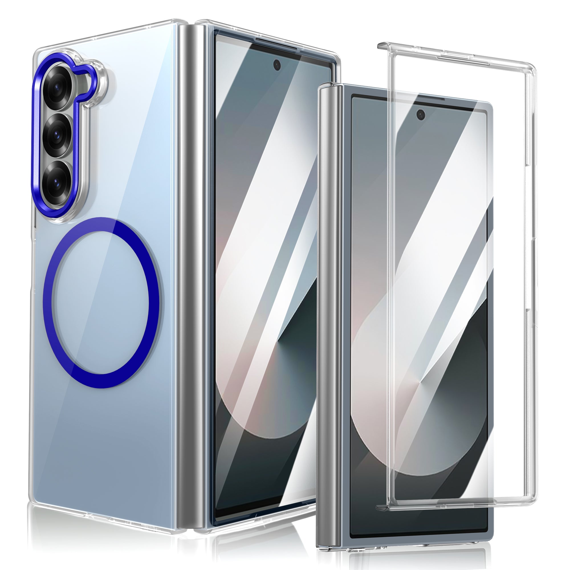 Ultramarinelife Ice Sense Magsafe Galaxy Z Fold6 Case Transparent Blue Color