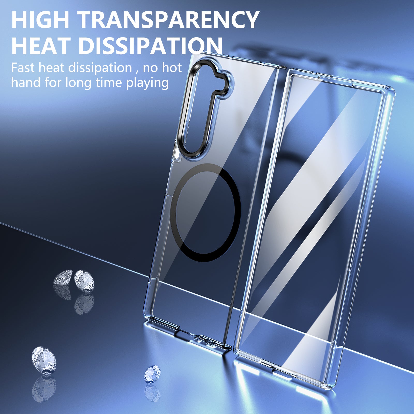 Ultramarinelife Ice Sense Magsafe Galaxy Z Fold6 Case Transparent Heat Dissipation