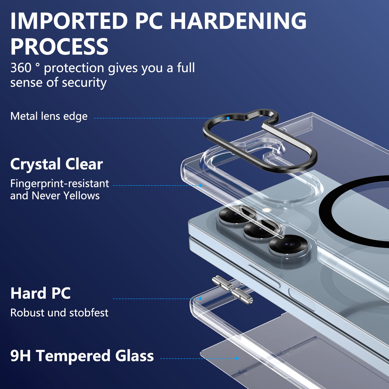 Ultramarinelife Ice Sense Magsafe Galaxy Z Fold6 Case Transparent Made of PC