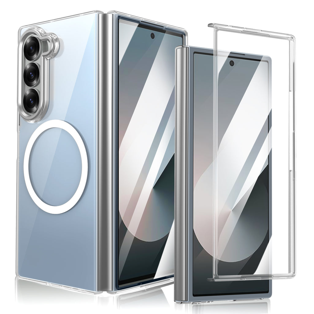 Ultramarinelife Ice Sense Magsafe Galaxy Z Fold6 Case Transparent White Color