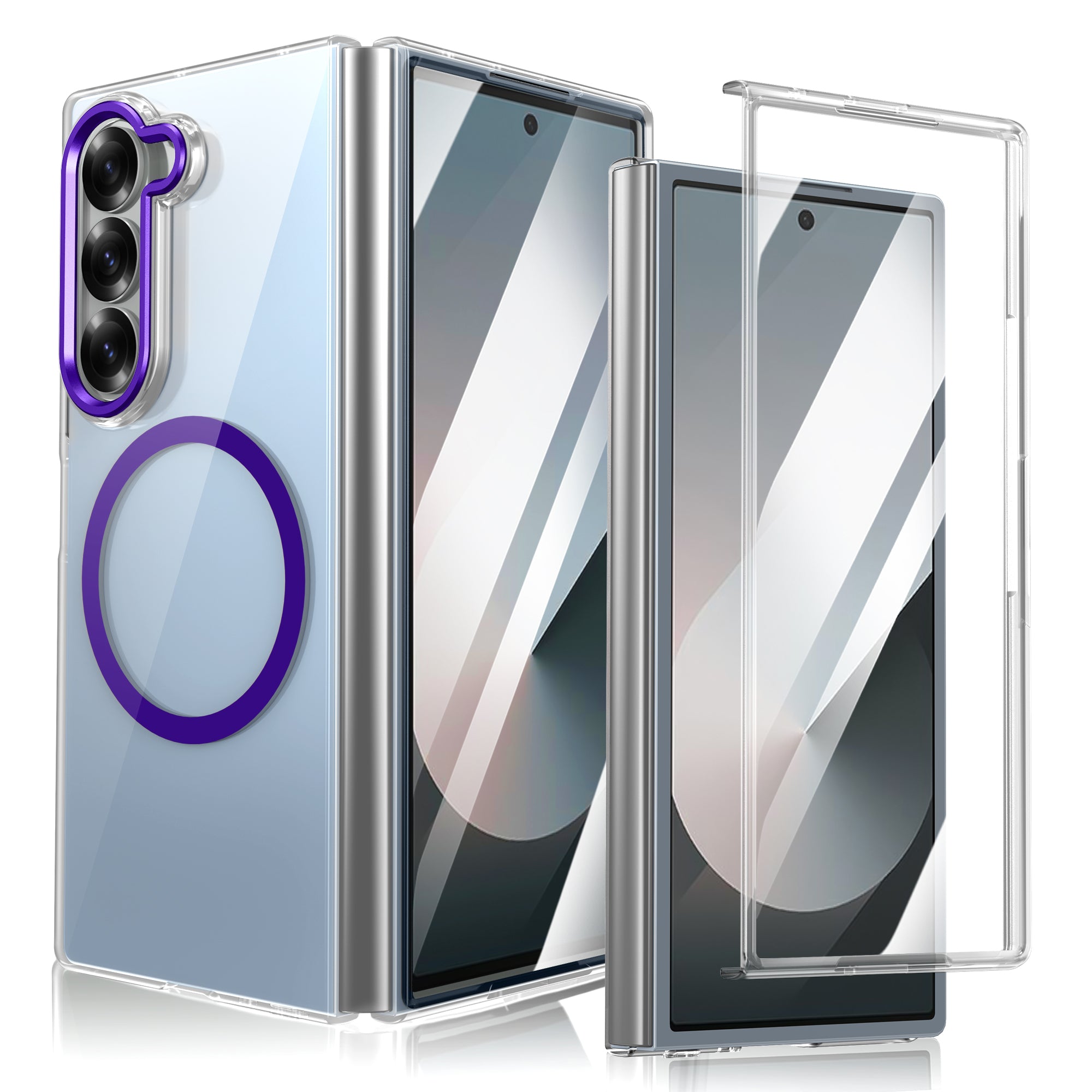 Ultramarinelife Ice Sense Magsafe Galaxy Z Fold6 Case Transparent Purple Color
