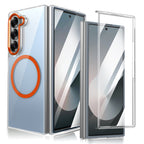 Ultramarinelife Ice Sense Magsafe Galaxy Z Fold6 Case Transparent Orange Color