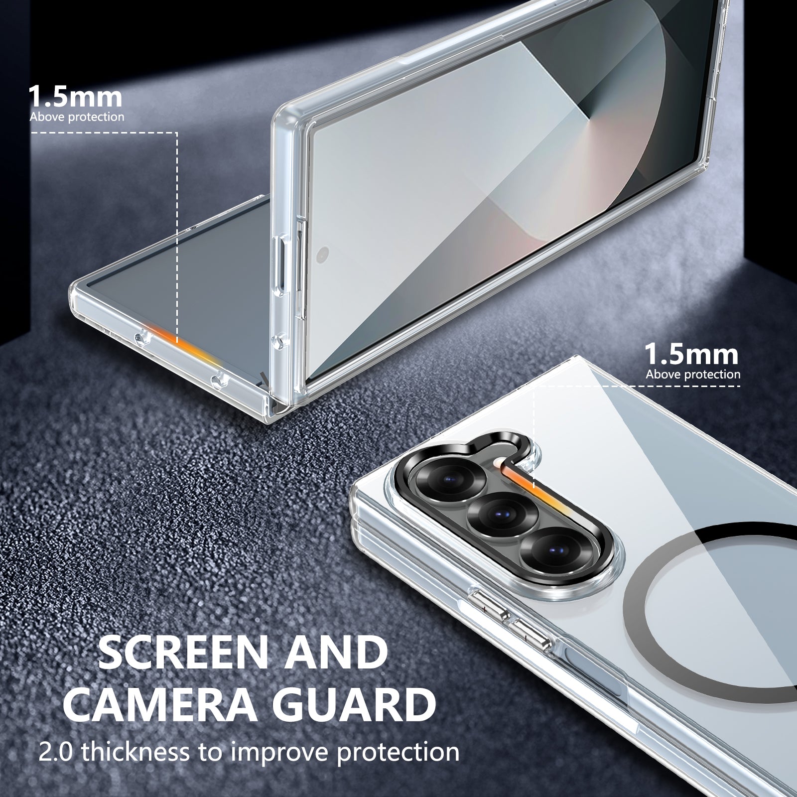 Ultramarinelife Ice Sense Magsafe Galaxy Z Fold6 Case Transparent Sceen and Camera Guard