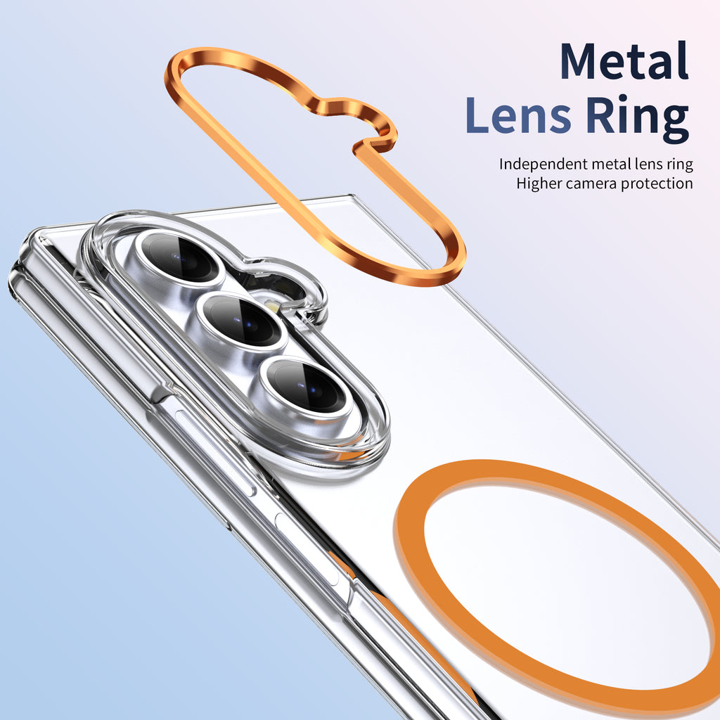 Ultramarinelife Ice Sense Magsafe Galaxy Z Fold7 Case Transparent Metal Lens Ring