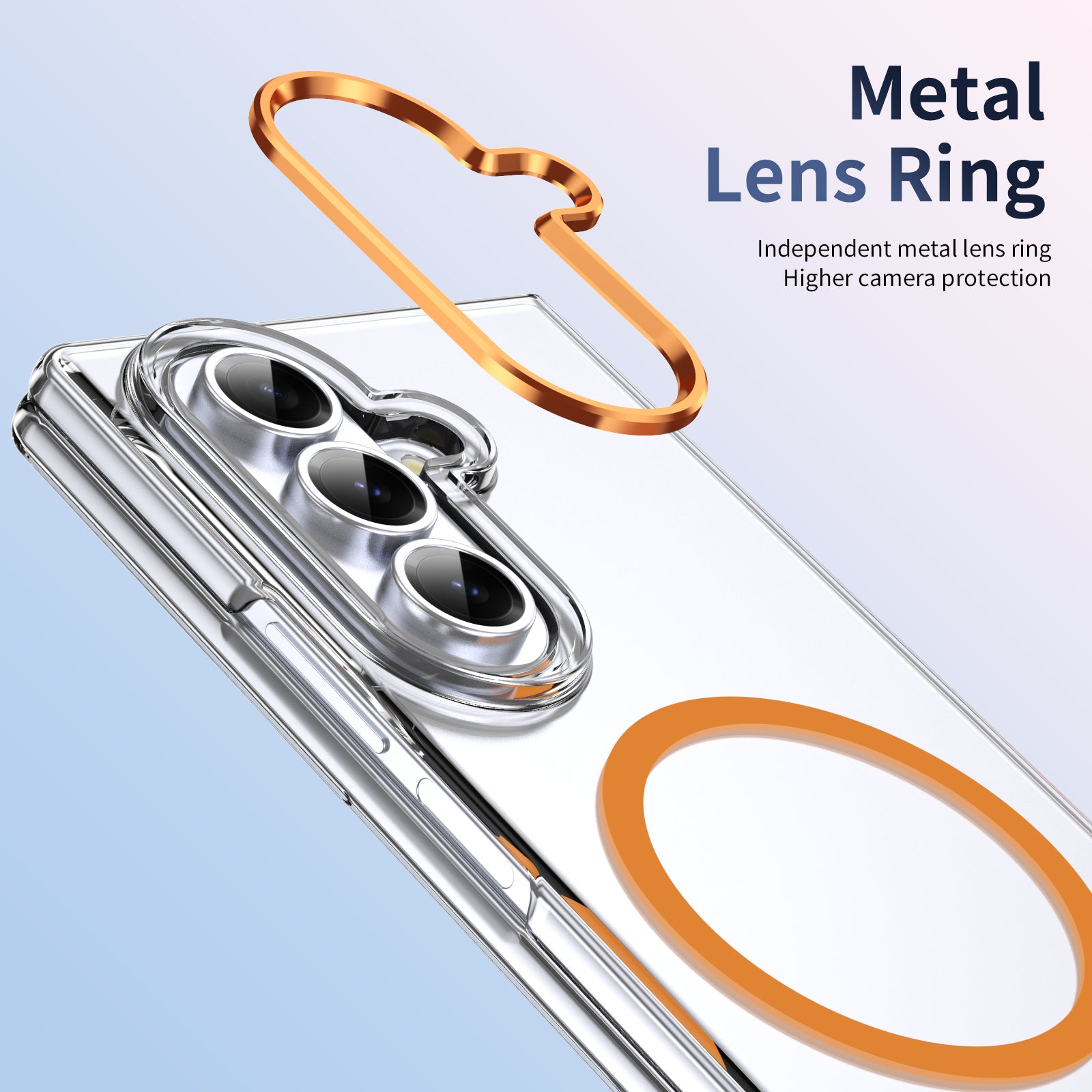 Ultramarinelife Ice Sense Magsafe Galaxy Z Fold7 Case Transparent Metal Lens Ring