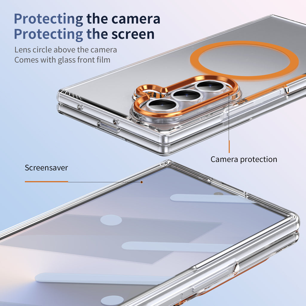 Ultramarinelife Ice Sense Magsafe Galaxy Z Fold7 Case Transparent Camera and Lens Protection