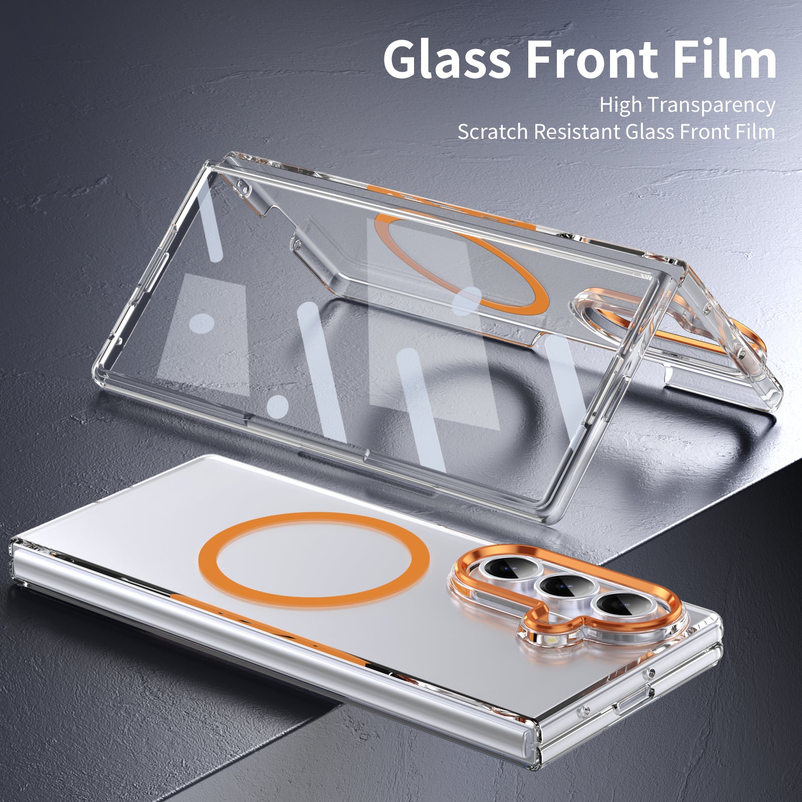Ultramarinelife Ice Sense Magsafe Galaxy Z Fold7 Case Transparent Glass Front Film