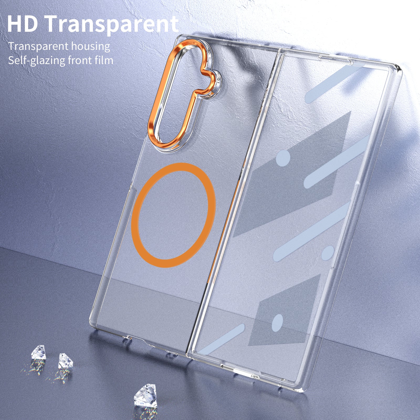 Ultramarinelife Ice Sense Magsafe Galaxy Z Fold7 Case Transparent HD Self-Glazing Front Film