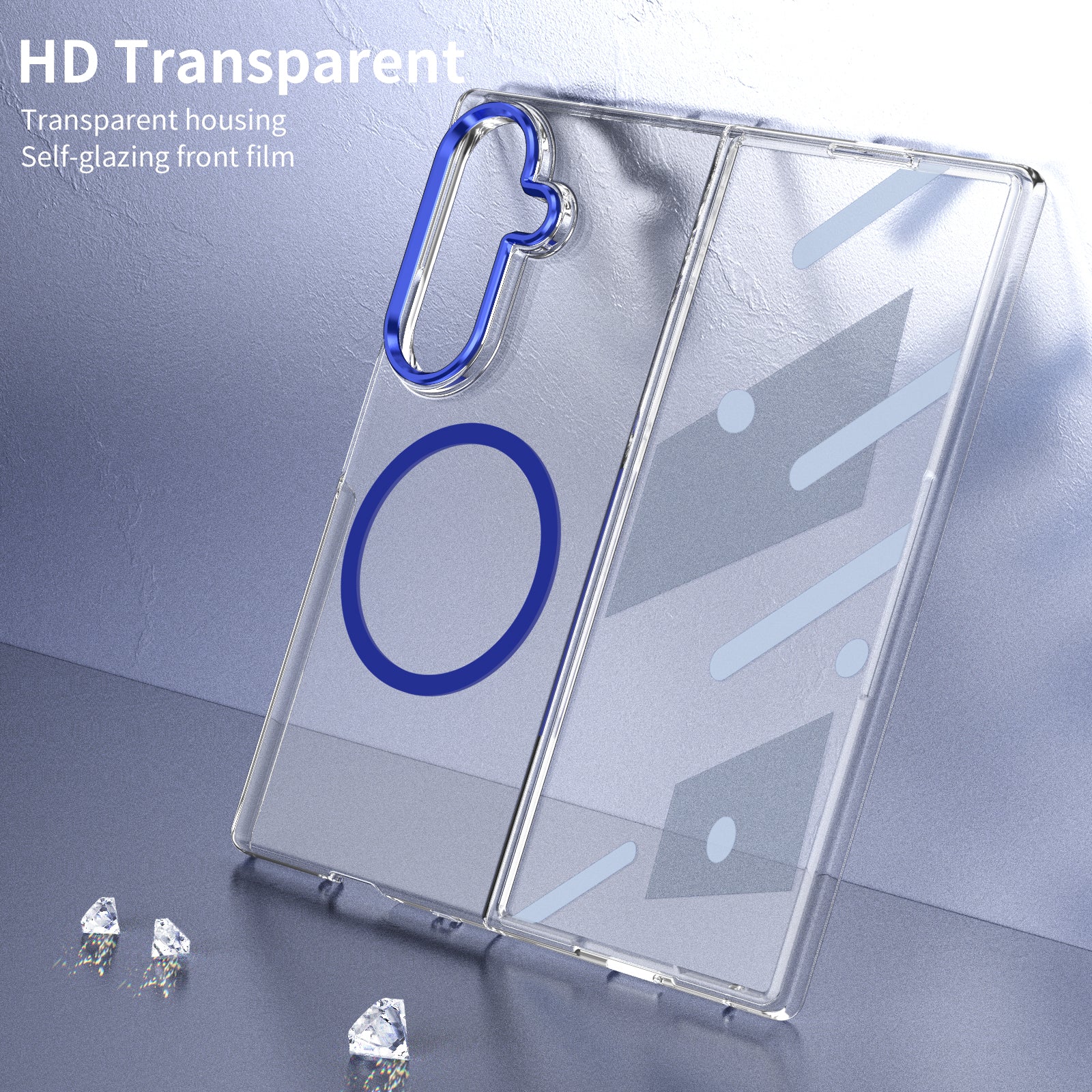 Ultramarinelife Ice Sense Magsafe Galaxy Z Fold8 Case Transparent HD Self-glazing