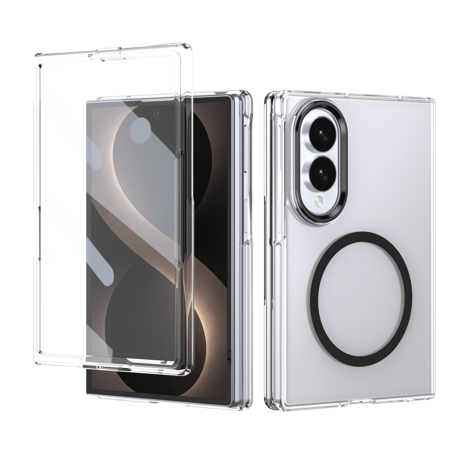 Ultramarinelife Ice Sense Magsafe Galaxy Z Fold8 Wide Case Transparent  Black Color