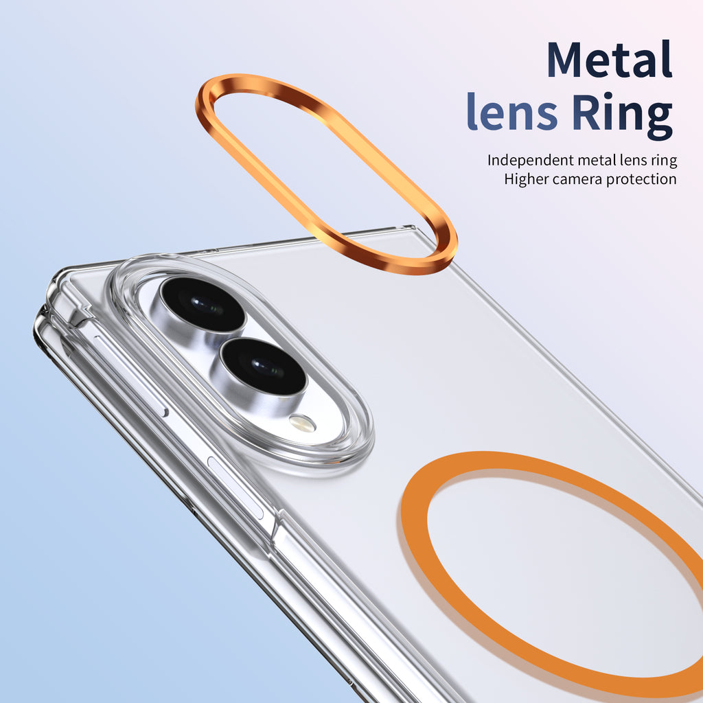 Ultramarinelife Ice Sense Magsafe Galaxy Z Fold8 Wide Case Transparent Metal Lens Ring
