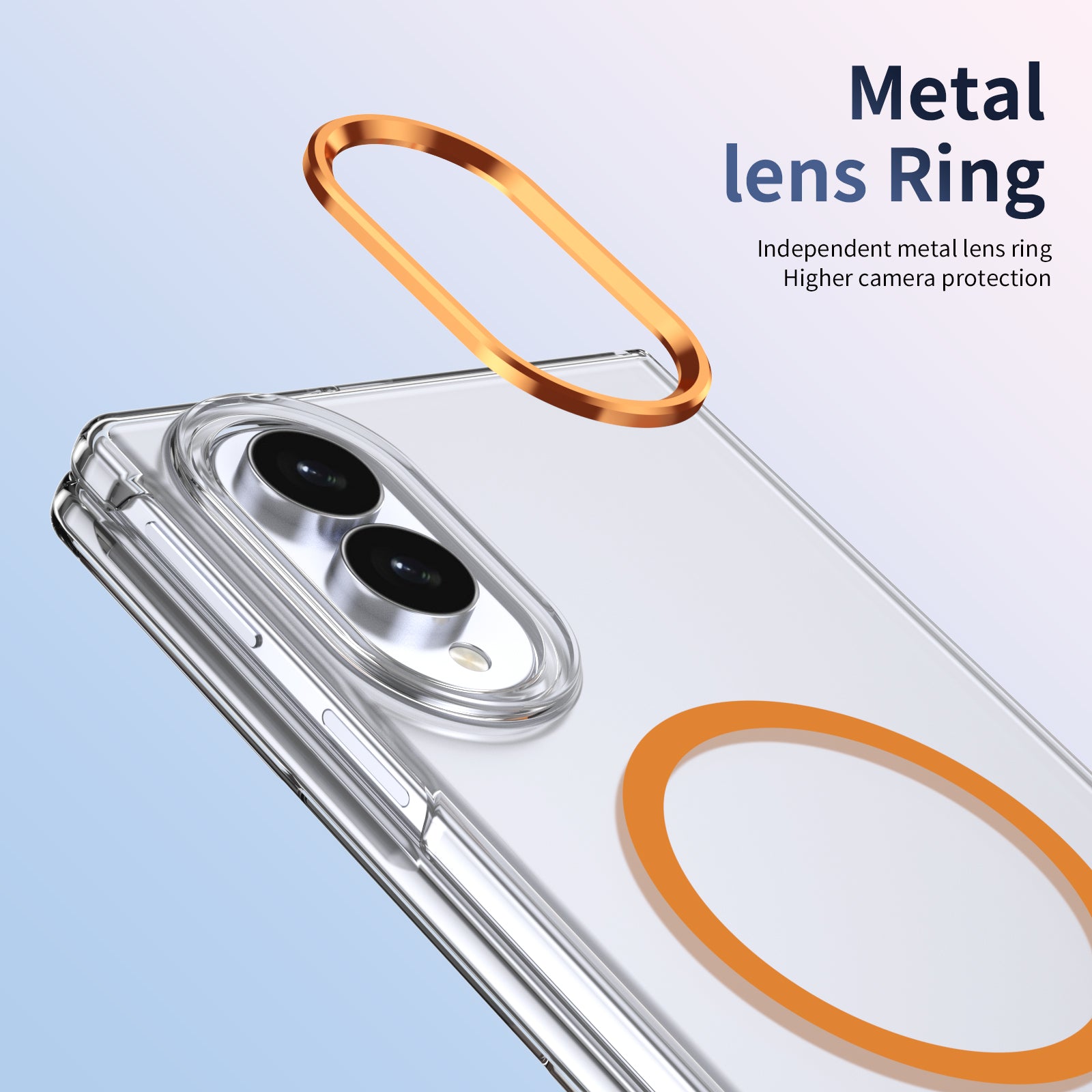 Ultramarinelife Ice Sense Magsafe Galaxy Z Fold8 Wide Case Transparent Metal Lens Ring