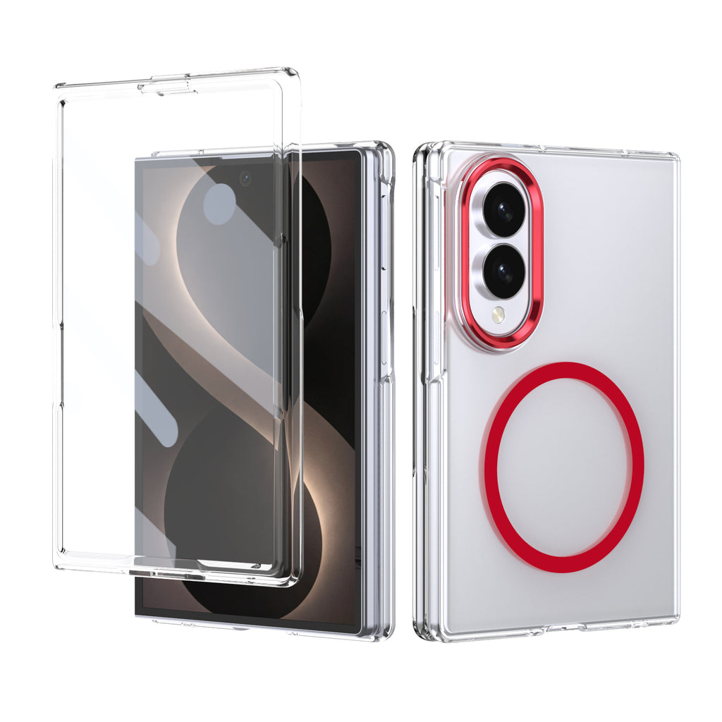 Ultramarinelife Ice Sense Magsafe Galaxy Z Fold8 Wide Case Transparent Red Color