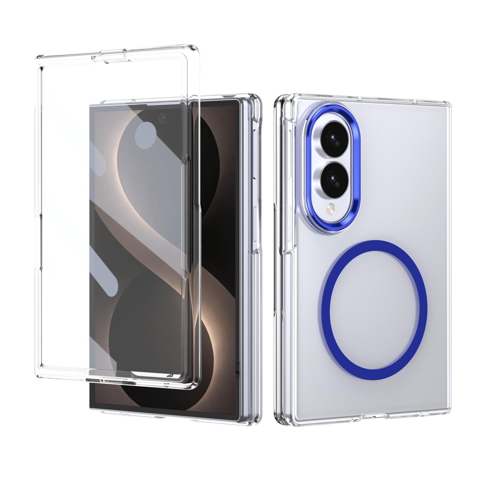 Ultramarinelife Ice Sense Magsafe Galaxy Z Fold8 Wide Case Transparent Blue Color