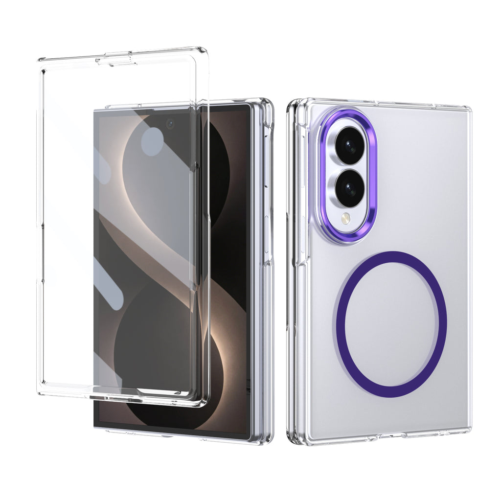 Ultramarinelife Ice Sense Magsafe Galaxy Z Fold8 Wide Case Transparent Purple Color