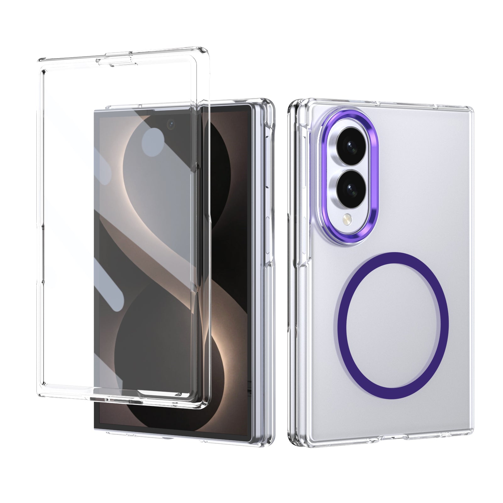 Ultramarinelife Ice Sense Magsafe Galaxy Z Fold8 Wide Case Transparent Purple Color