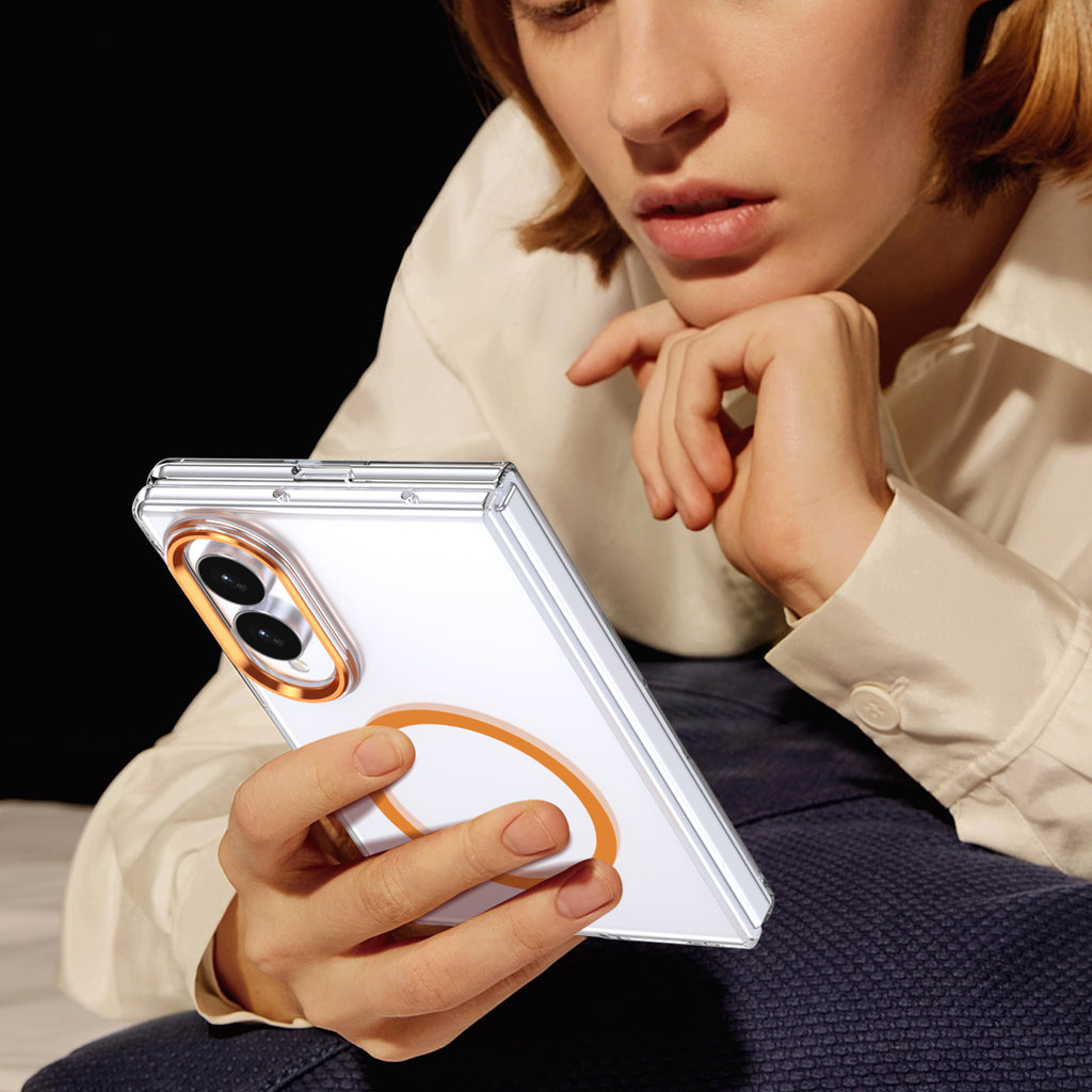 Ultramarinelife Ice Sense Magsafe Galaxy Z Fold8 Wide Case Transparent Hand Grip Reading