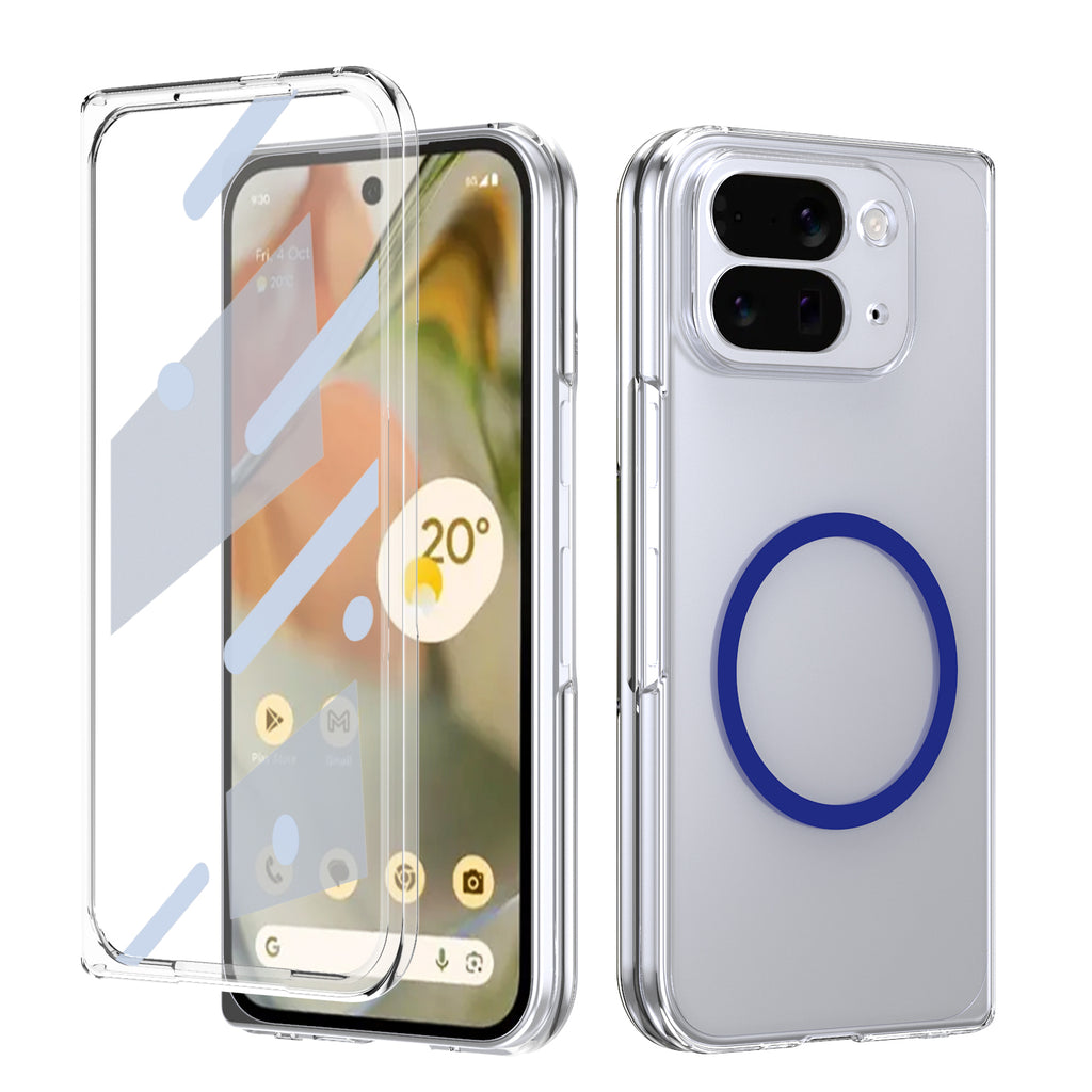 Ultramarinelife Ice Sense Magsafe Google Pixel 10 Pro Fold Case Transparent Blue Color
