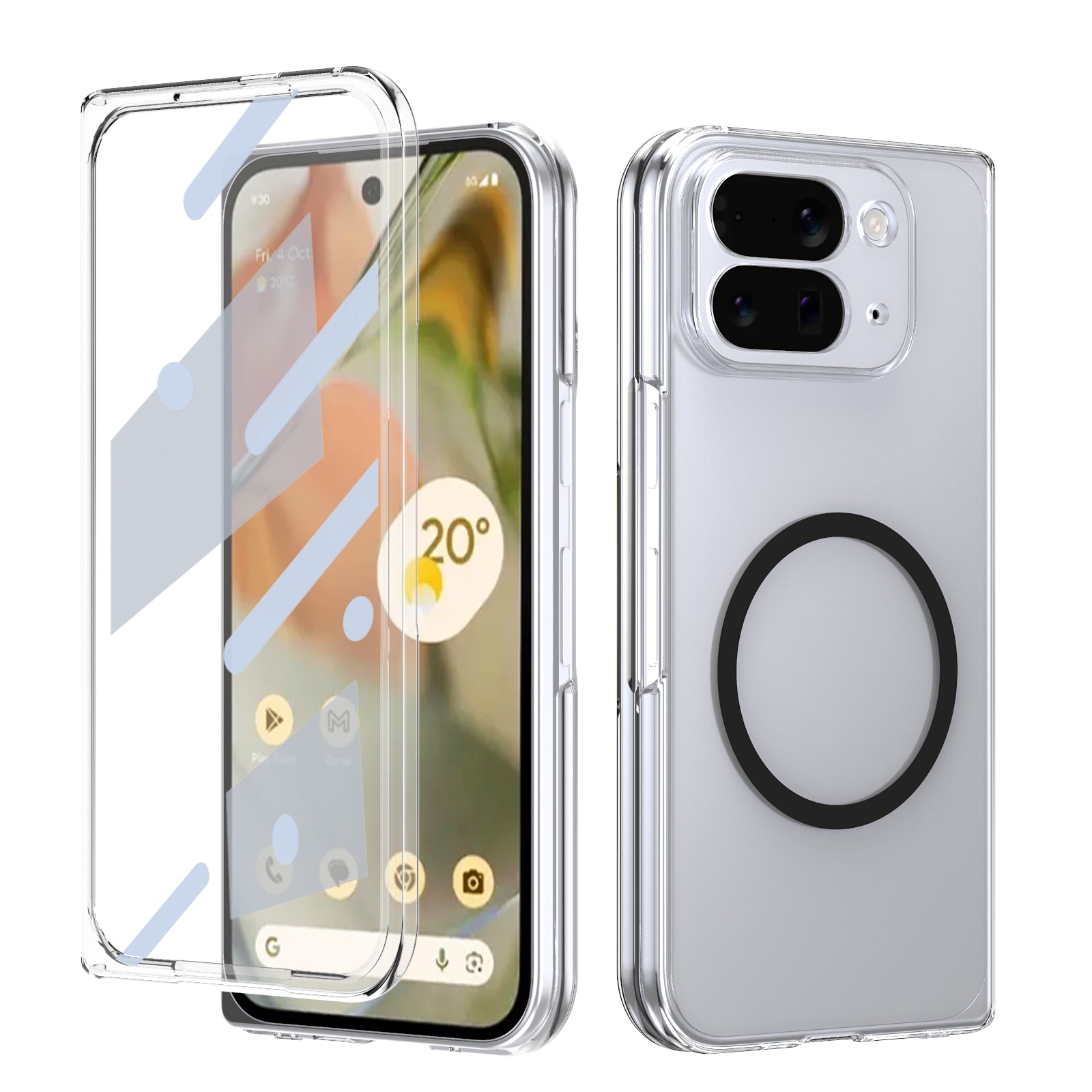 Ultramarinelife Ice Sense Magsafe Google Pixel 10 Pro Fold Case Transparent Black Color