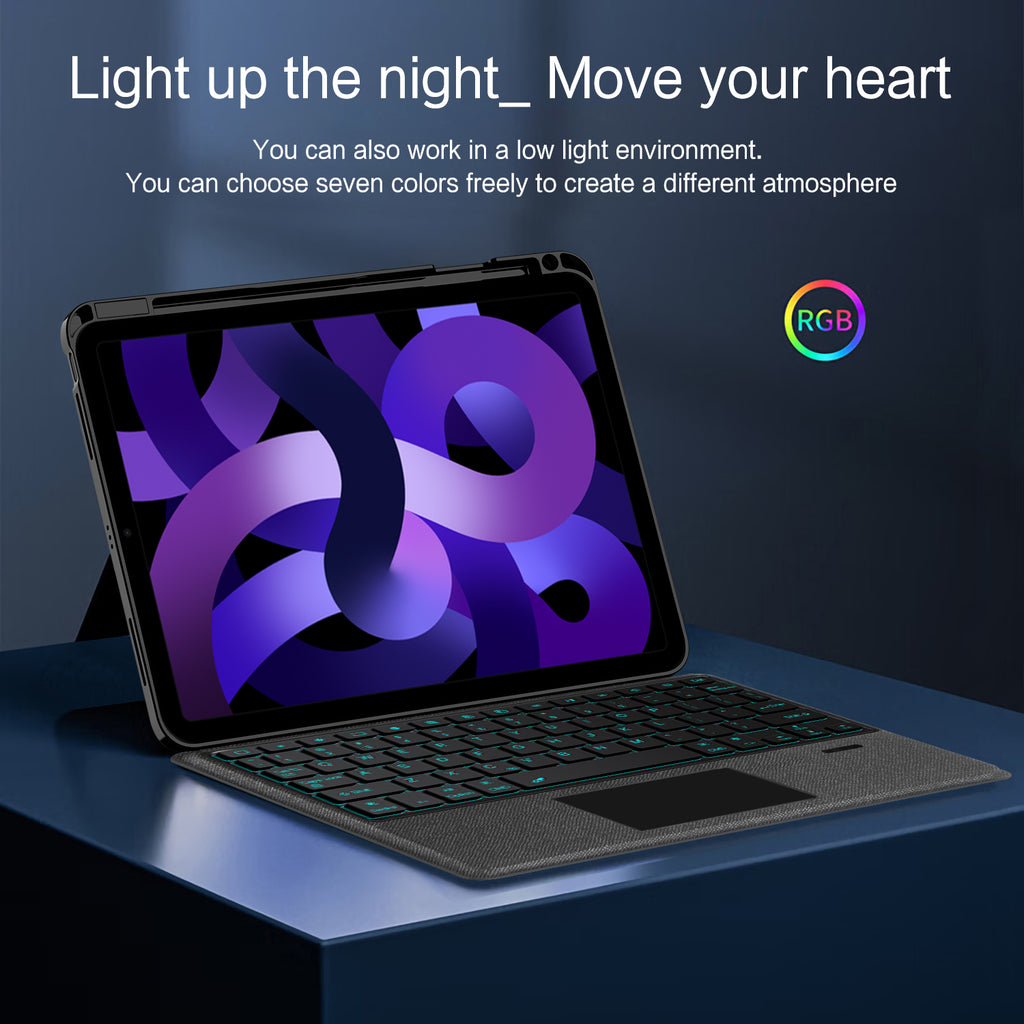 Intelligent Touch Stand iPad Air 5 Magic Keyboard Case Light Up