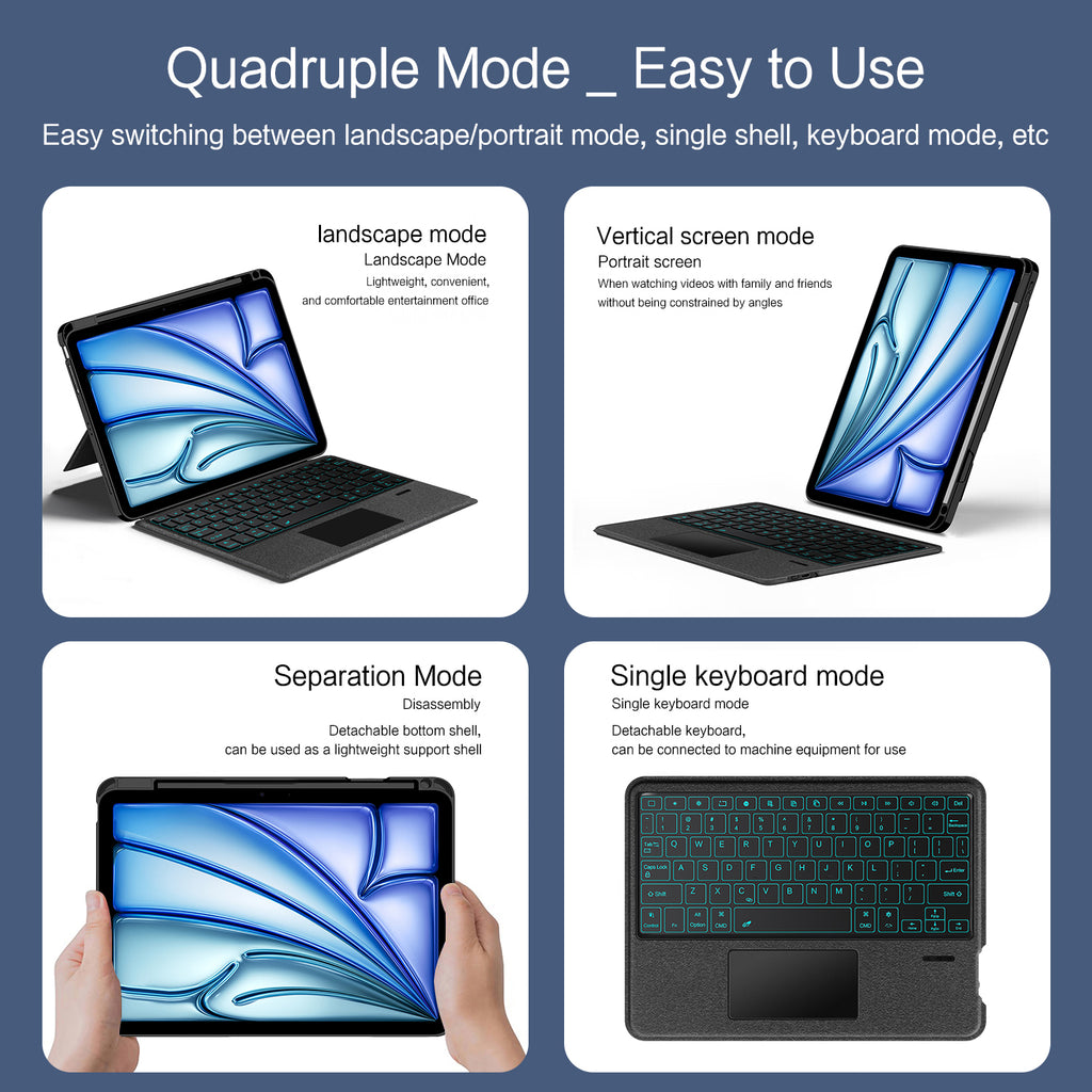 Intelligent Touch Stand iPad Air 6 11-inch Magic Keyboard Case Easy to Use