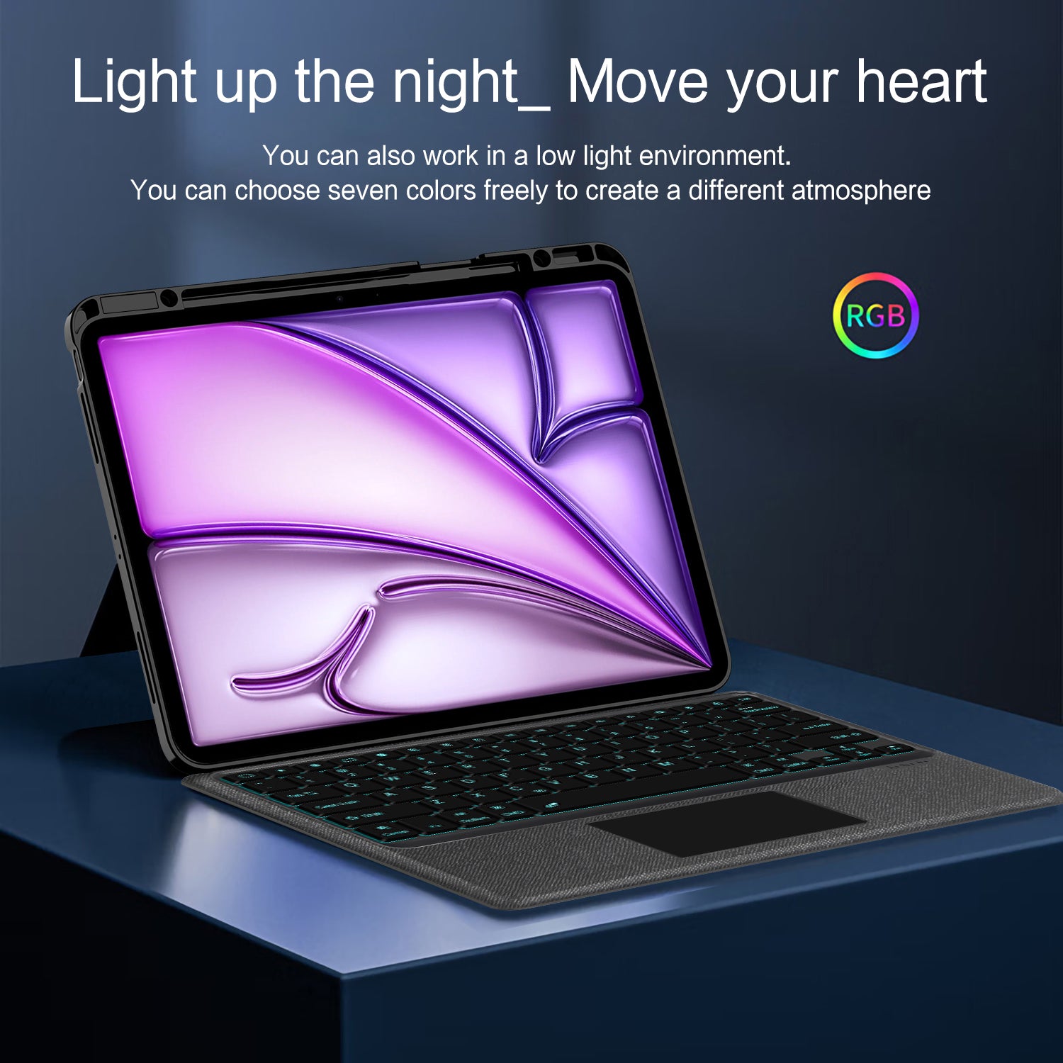 Intelligent Touch Stand iPad Air 7 13-inch Magic Keyboard Case Light Up the night