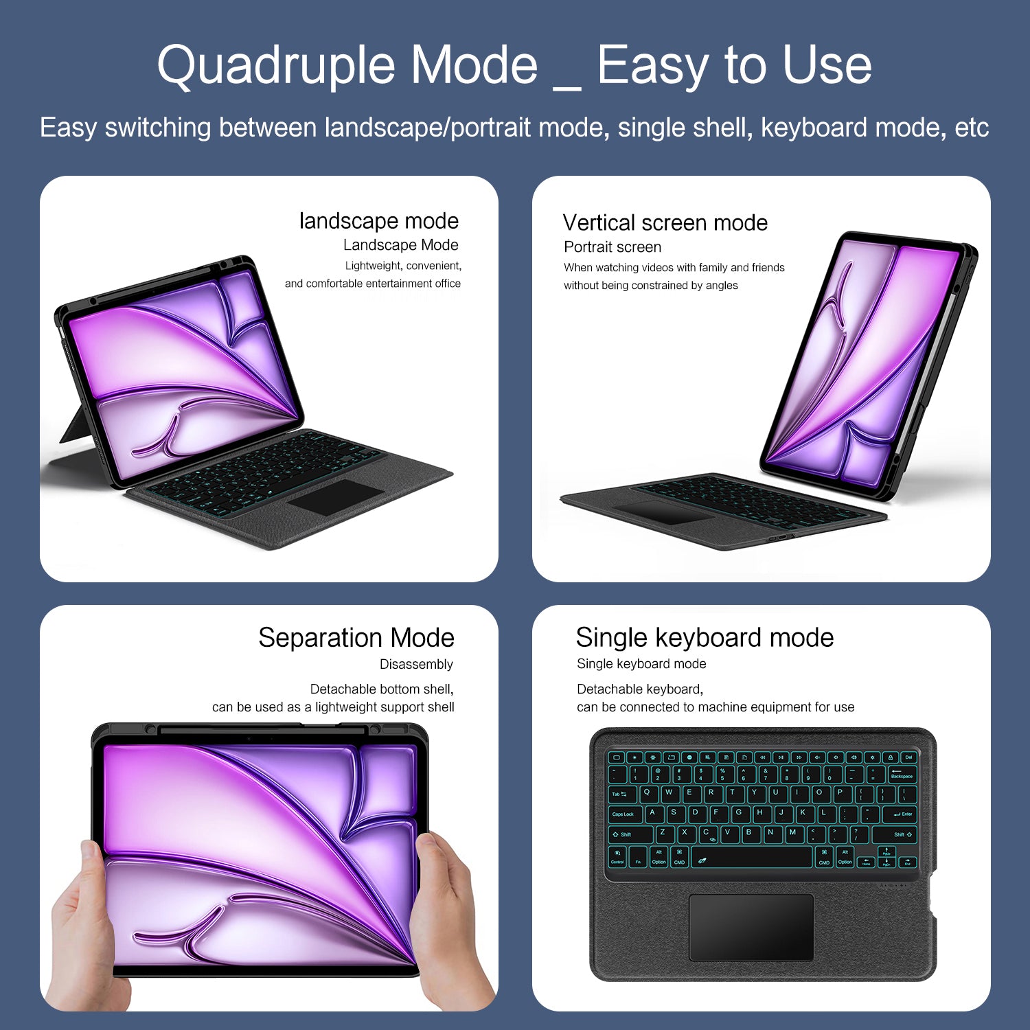 intelligent-touch-stand-ipad-air-8-13-inch-magic-keyboard-case Easy to Use