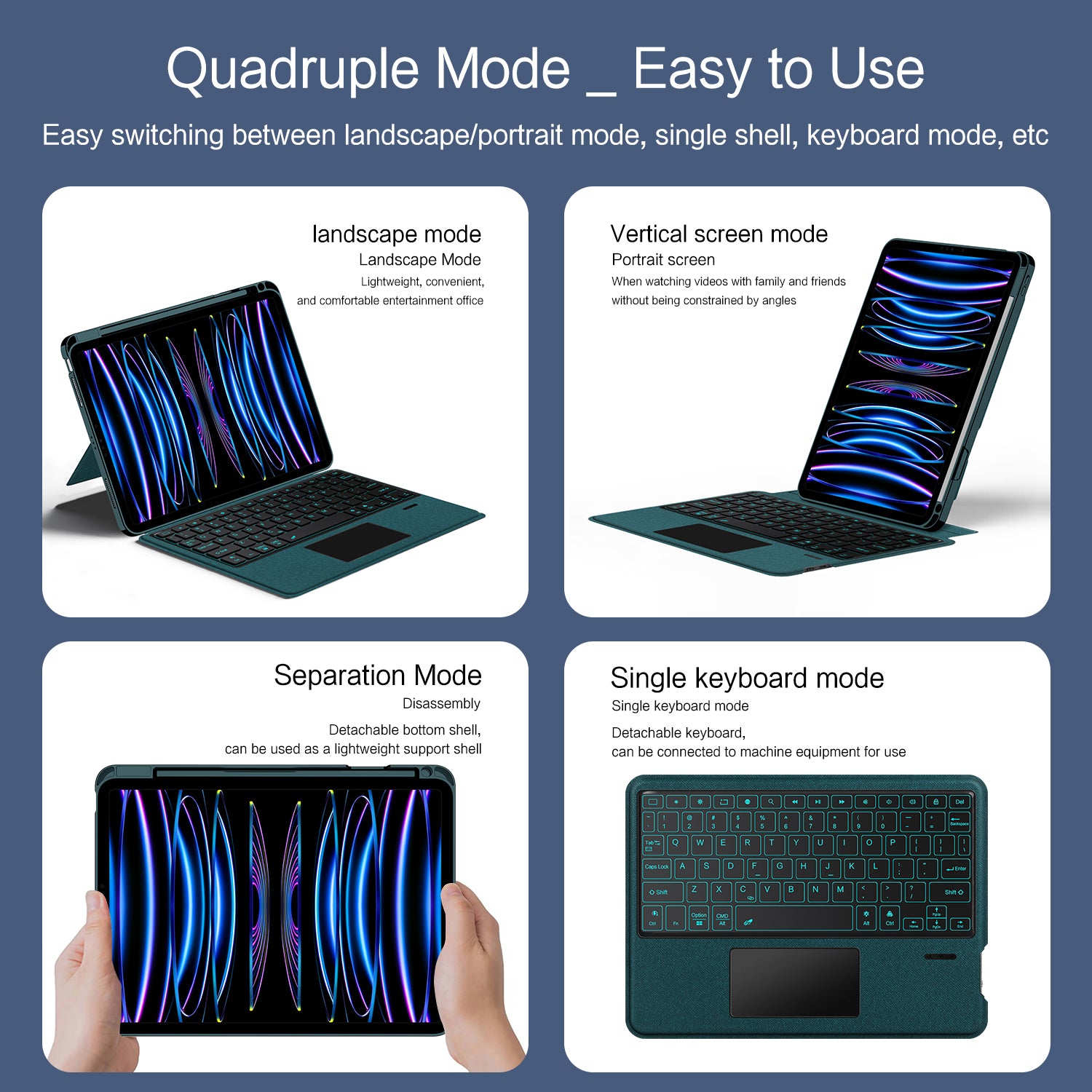 Intelligent Touch Stand iPad Pro 11 2018 Magic Keyboard Case Easy to Use