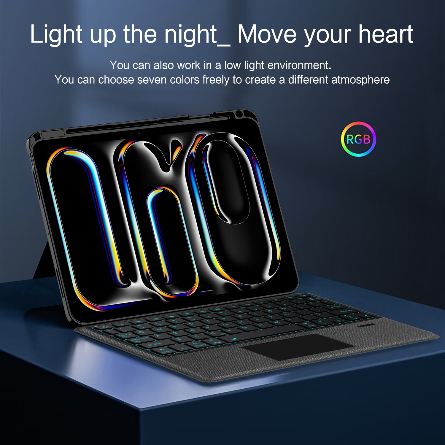 Intelligent Touch Stand iPad Pro 11 2025 Magic Keyboard Case Light Up the night