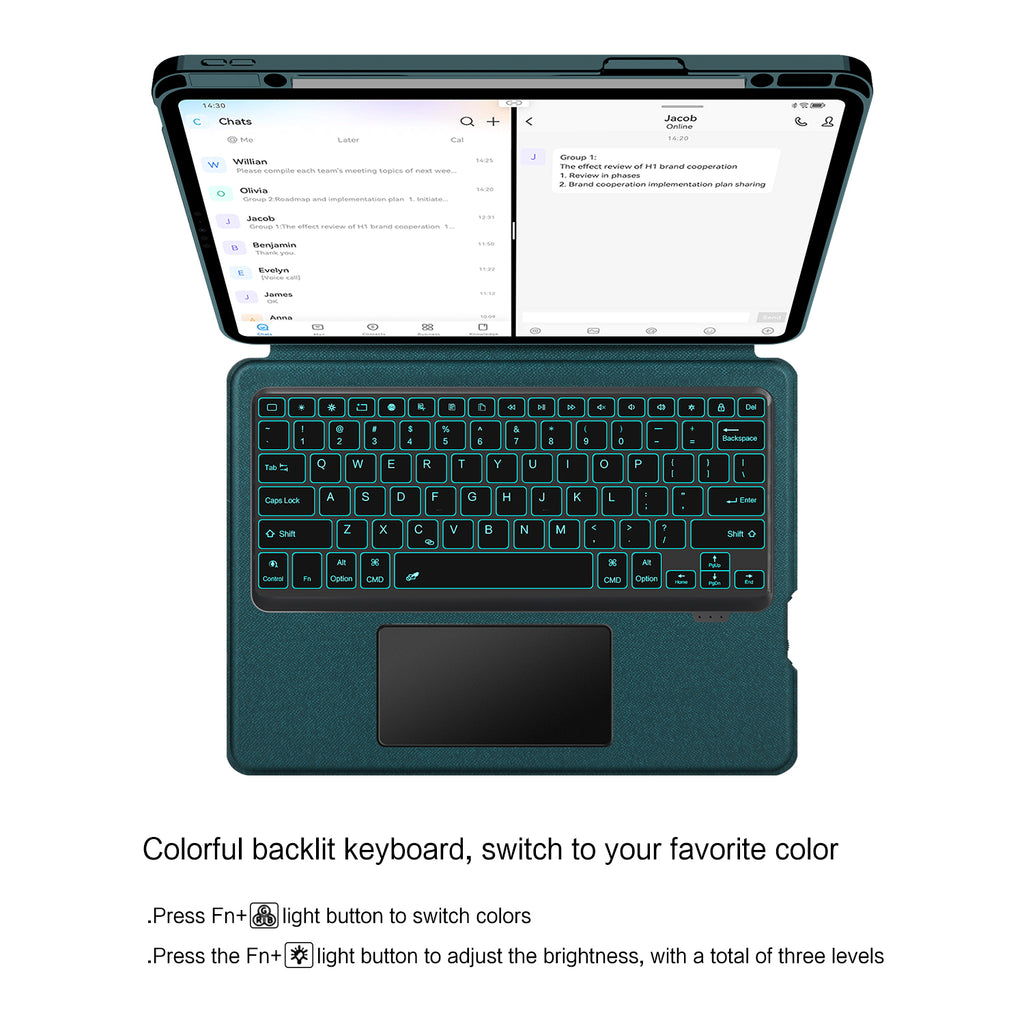 Intelligent Touch Stand iPad Pro 12.9 2018 Magic Keyboard Case Colorful Backlit