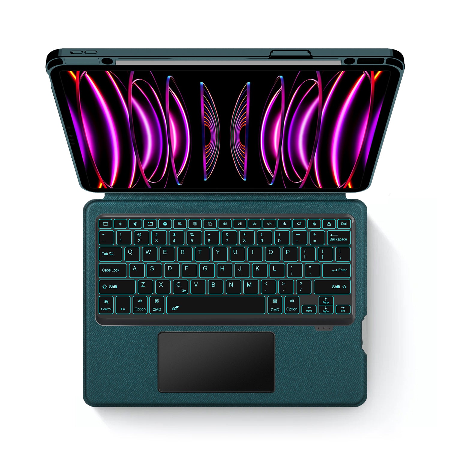 Intelligent Touch Stand iPad Pro 12.9 2018 Magic Keyboard Case Green with Backlit