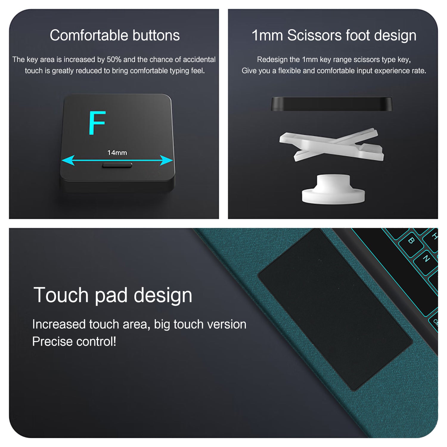Intelligent Touch Stand iPad Pro 12.9 2018 Magic Keyboard Case Comfortable Buttons
