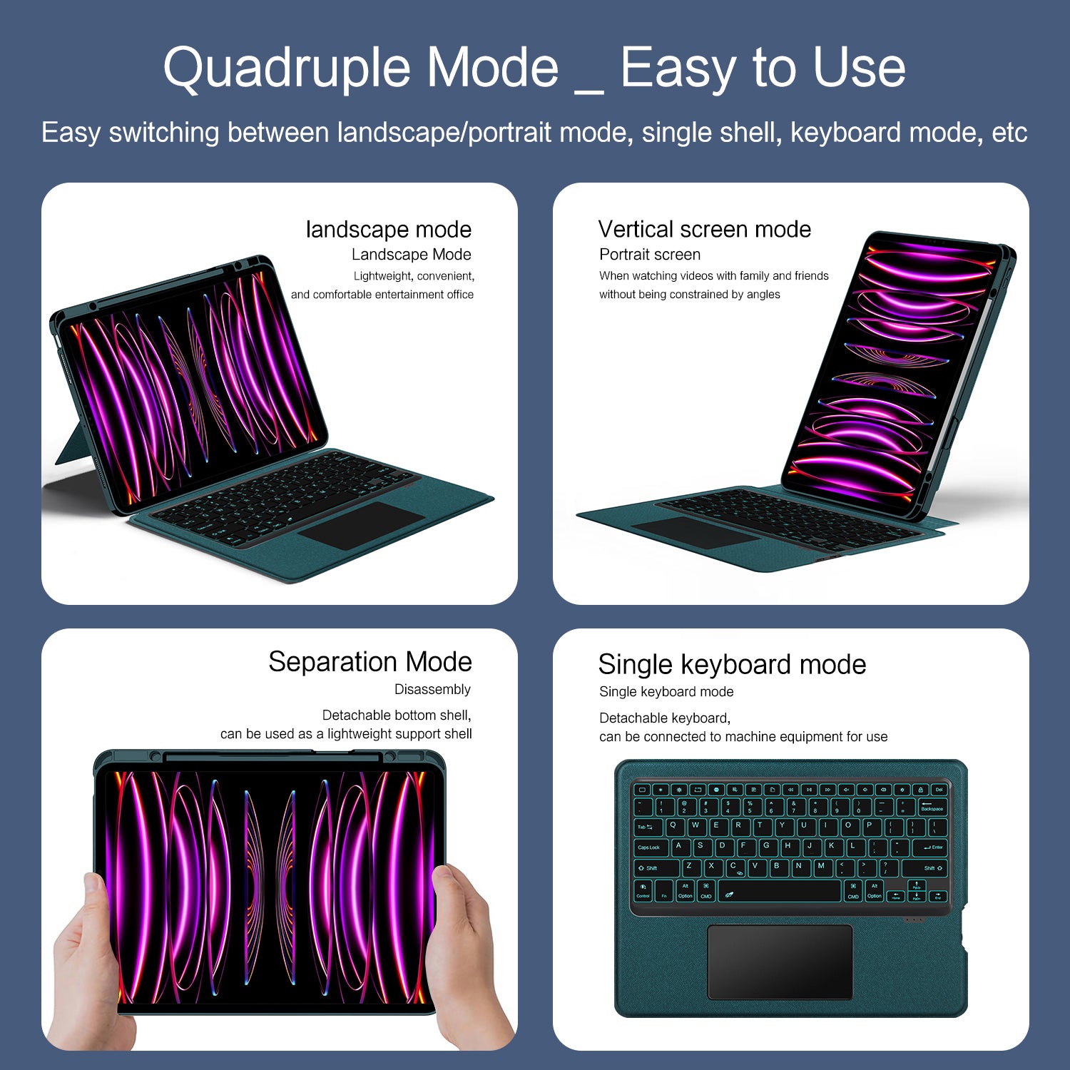 Intelligent Touch Stand iPad Pro 12.9 2021 Magic Keyboard Case Easy to Use