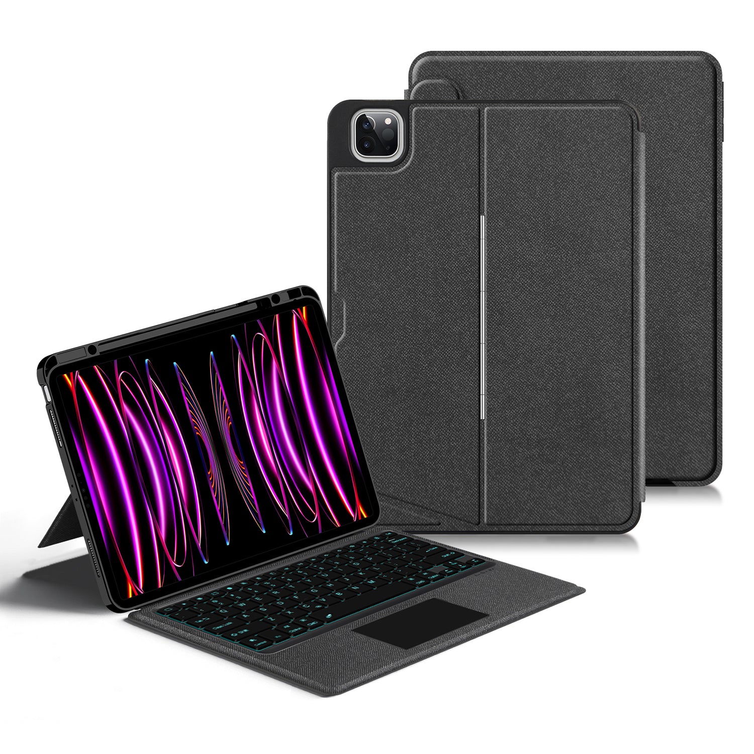 Intelligent Touch Stand iPad Pro 12.9 2020 Magic Keyboard Case Black Color
