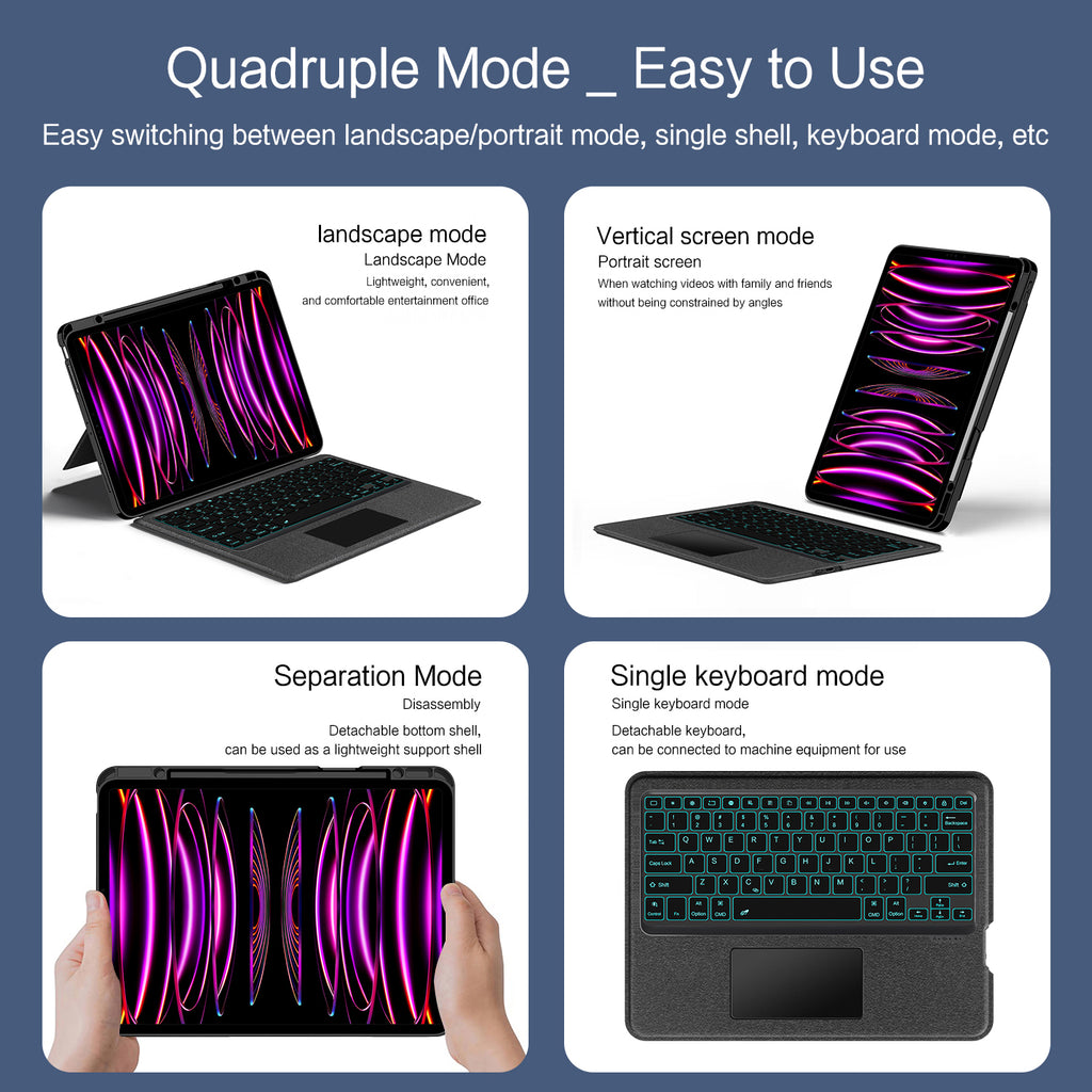 Intelligent Touch Stand iPad Pro 12.9 2020 Magic Keyboard Case Easy to Use