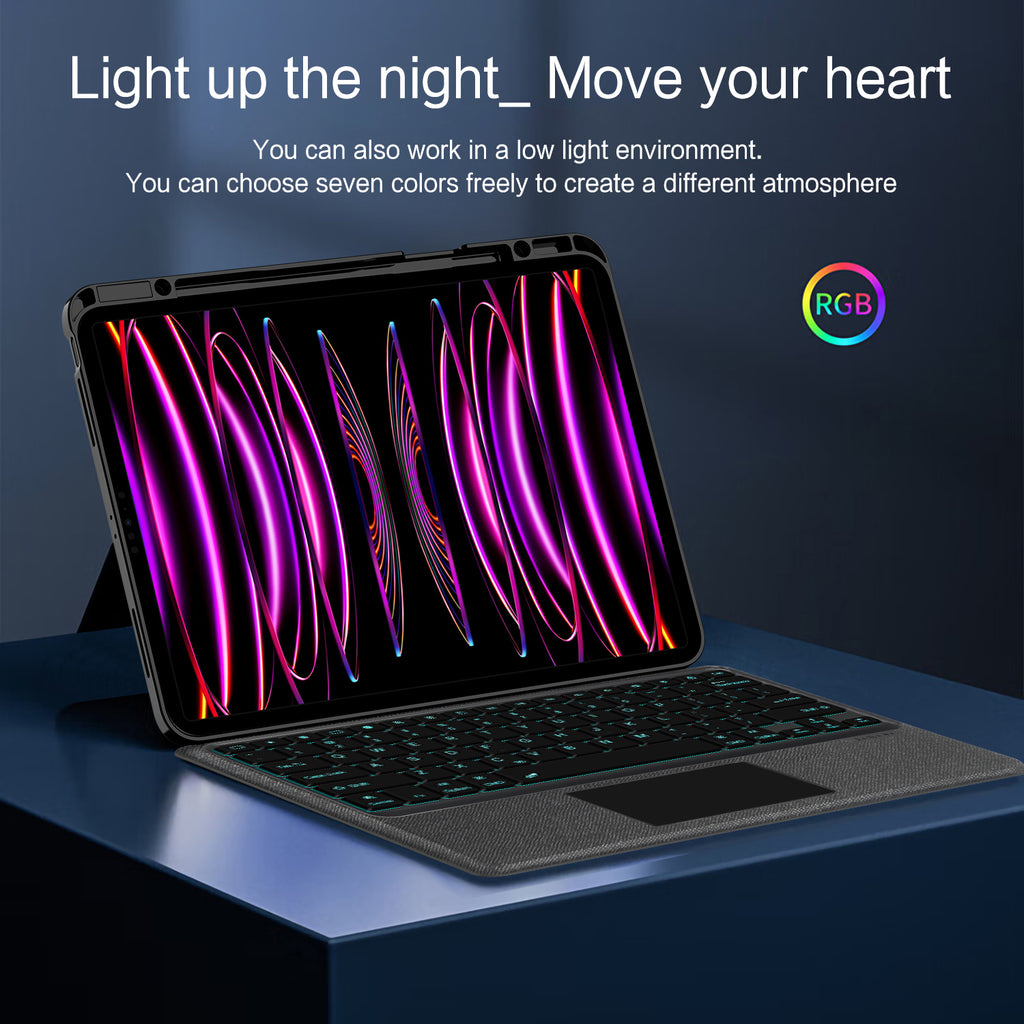Intelligent Touch Stand iPad Pro 12.9 2020 Magic Keyboard Case Light Up the Night