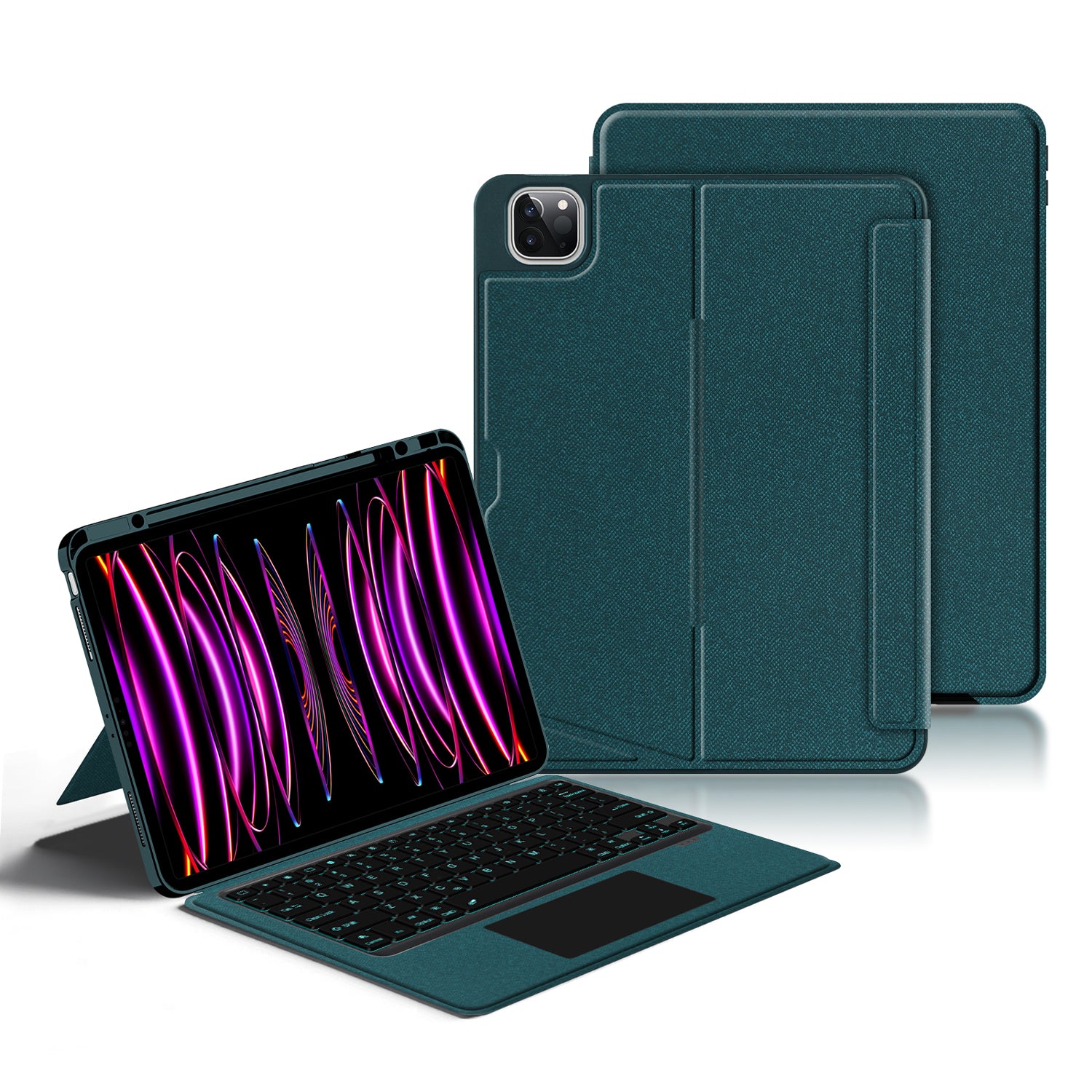 Intelligent Touch Stand iPad Pro 12.9 2022 Magic Keyboard Case Green Color