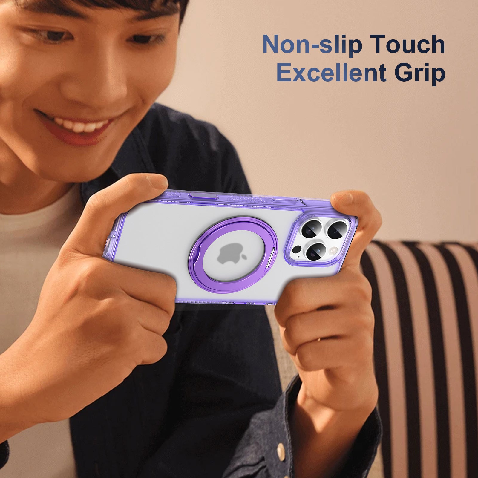iPhone 16 Pro Ring Case Magnetic Stand Touch Elf