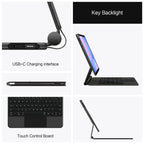Magnetic Floating Galaxy Tab S10 FE Keyboard Case Precision Trackpad USB-C Charging Interface