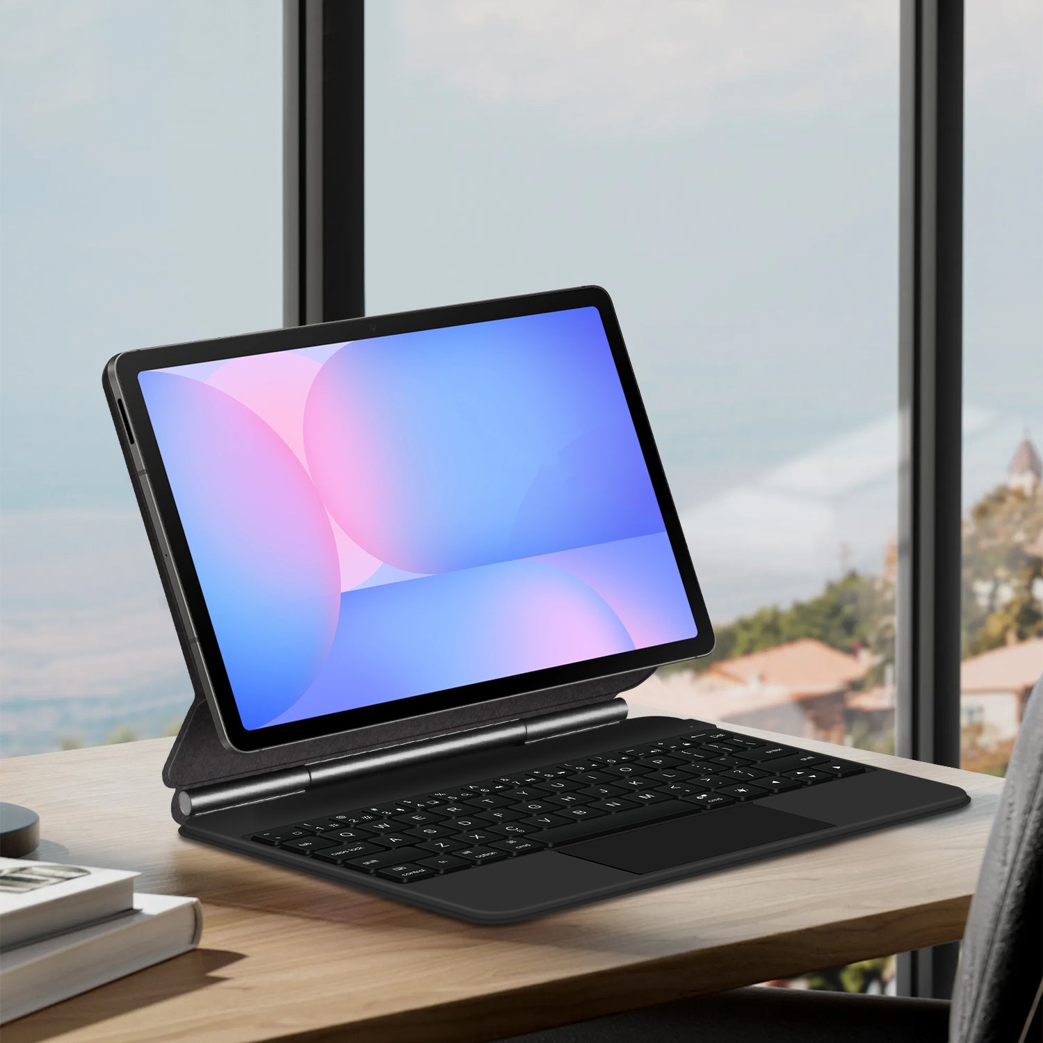 Magnetic Floating Galaxy Tab S10 FE Keyboard Case Precision Trackpad on Traveling