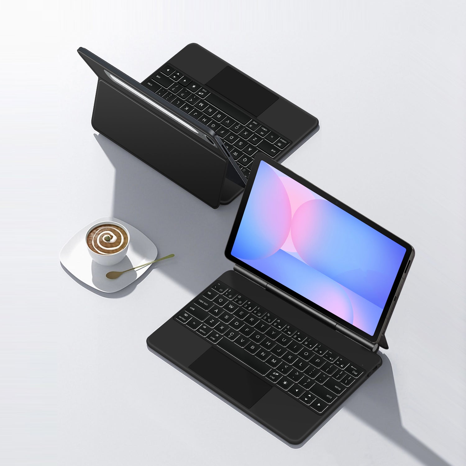 Magnetic Floating Galaxy Tab S10 FE Keyboard Case Precision Trackpad Backlit 7 Colors