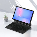 Magnetic Floating Galaxy Tab S10 FE Keyboard Case Precision Trackpad Watching News