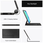Magnetic Floating Galaxy Tab S10 FE Plus Keyboard Case Precision Trackpad USB-C Charging Interface