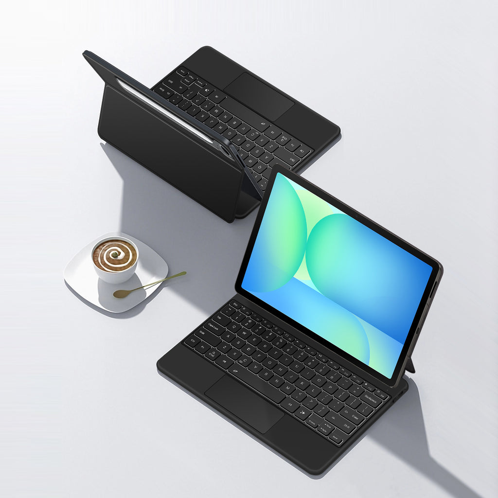 Magnetic Floating Galaxy Tab S10 FE Plus Keyboard Case Precision Trackpad Flexible Stand Angle