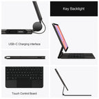 Magnetic Floating Galaxy Tab S10 Lite Keyboard Case Precision Trackpad USB-C Charging Interface