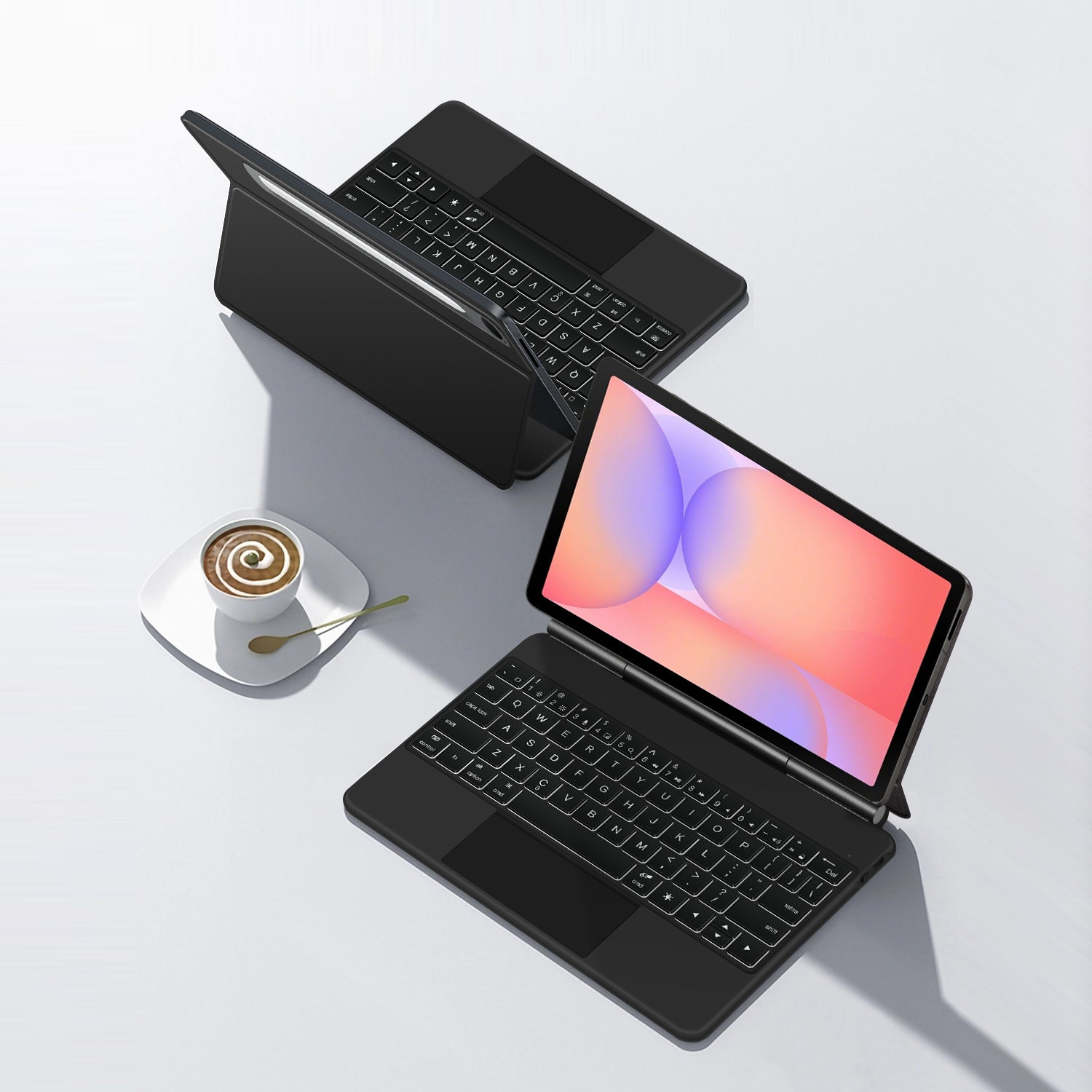 Magnetic Floating Galaxy Tab S10 Lite Keyboard Case Precision Trackpad Back and Front