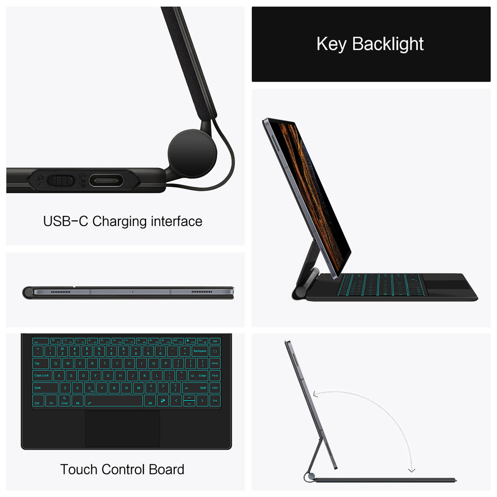 Magnetic Floating Galaxy Tab S11 Ultra Keyboard Case Precision Trackpad USB-C Charging Interface