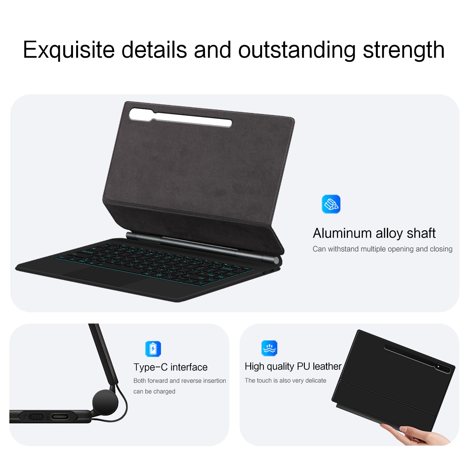 Magnetic Floating Galaxy Tab S11 Ultra Keyboard Case Precision Trackpad High Quality PU Leather