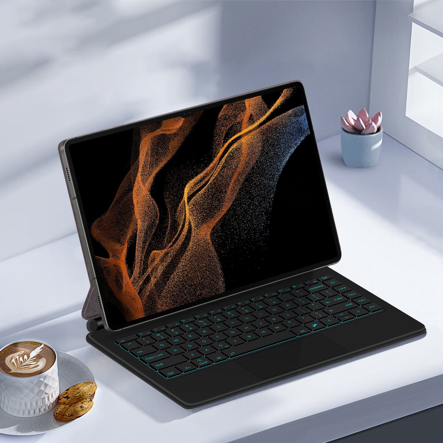 Magnetic Floating Galaxy Tab S11 Ultra Keyboard Case Precision Trackpad Black with Backlit